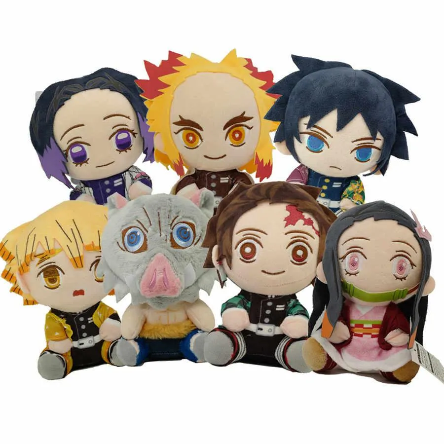 Devil Blade Anime Plush محشوة لعبة لطيف دمى الوحش Slayer Manga Doll Kimetsu ديكور الهدية