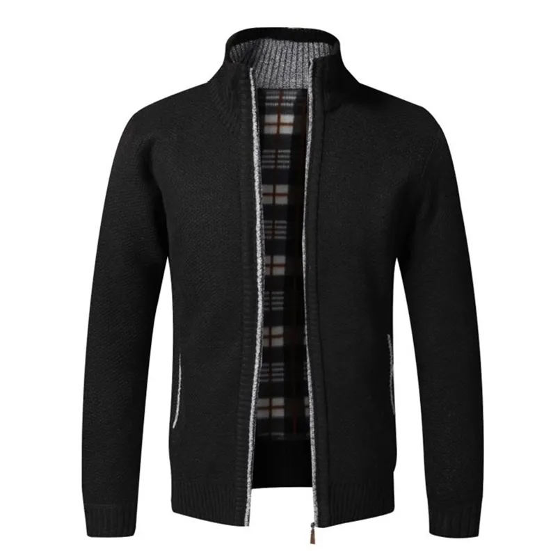 Misto lana da uomo Autunno Inverno Caldo Cardigan da uomo in pile con cerniera maglioni giacche da uomo slim fit maglione lavorato a maglia cardigan spesso maglione cappotto da uomo 220915