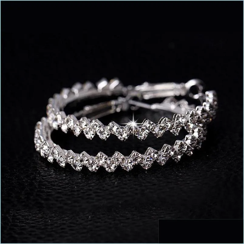 Hoop Huggie Kolczyki Hoop Znakomita moda biżuteria Diamentowy kolczyk ślub/zaręczyny okrągły kropla wiszące 925 Sterling Sier 951 Deli dhrlf