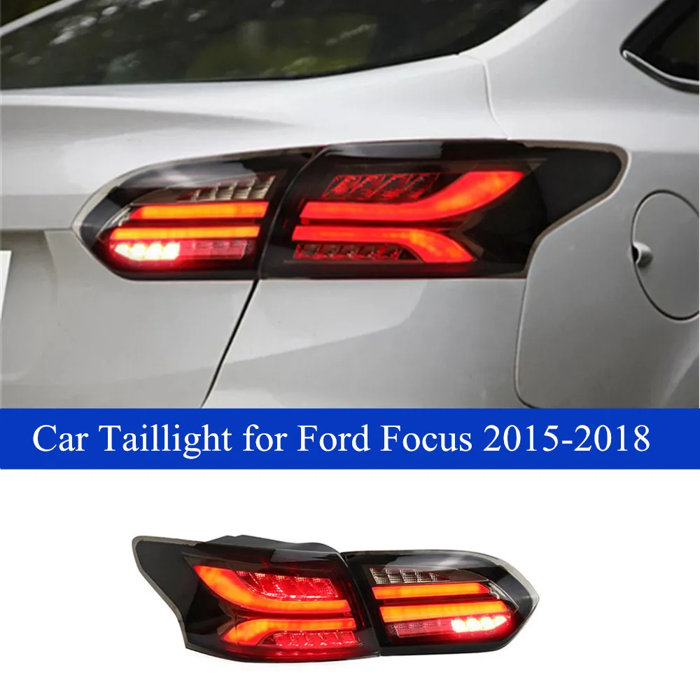 Bil Blinkers bakljus för Ford Focus 3 LED Bakre löpbroms Bakljusmontering 2015-2018 Autolampa