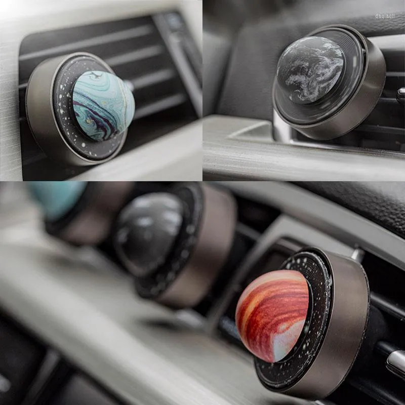 Interior Decorations Creative Diffuser Car Decor Air Conditioning Outlet Aroma Rotating Luminous Planet Auto Freshener Accessories