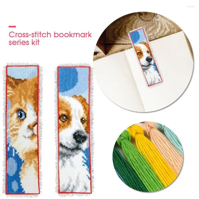 Cross Stitch Book Mark Needlework Kit 14ct Artwork Brodery Counted Animal Pattern Bookmark Ornaments