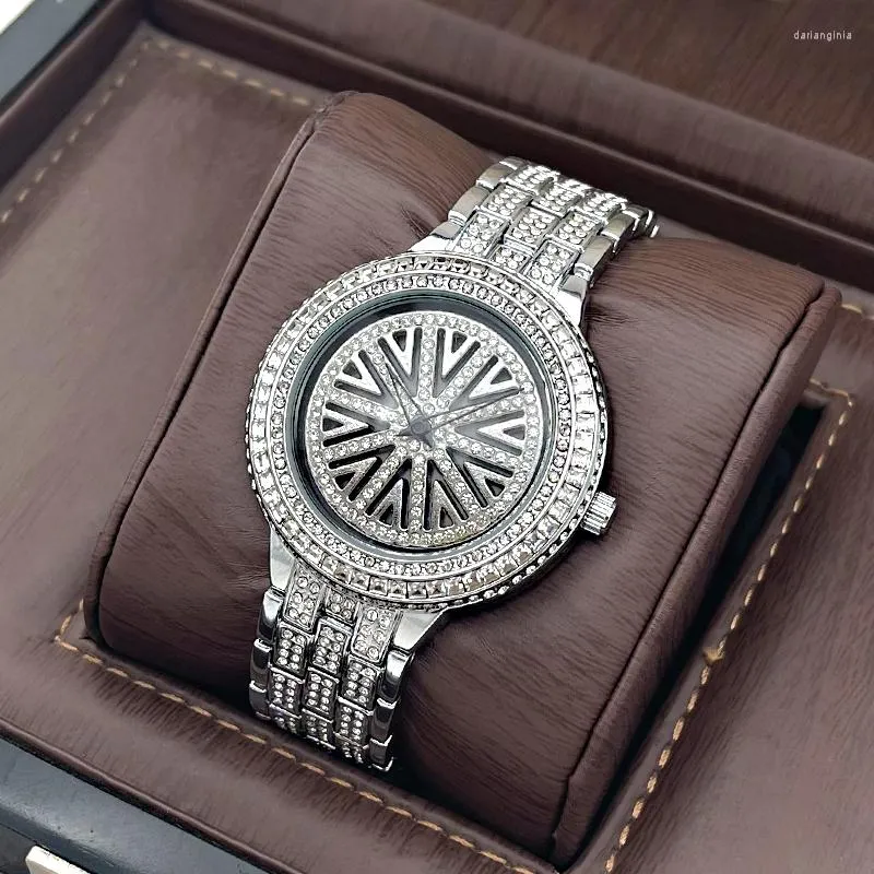 Watch Boxes Gypsophila Women's Waterproof Full Diamond Stainless Steel Band Quartz Women