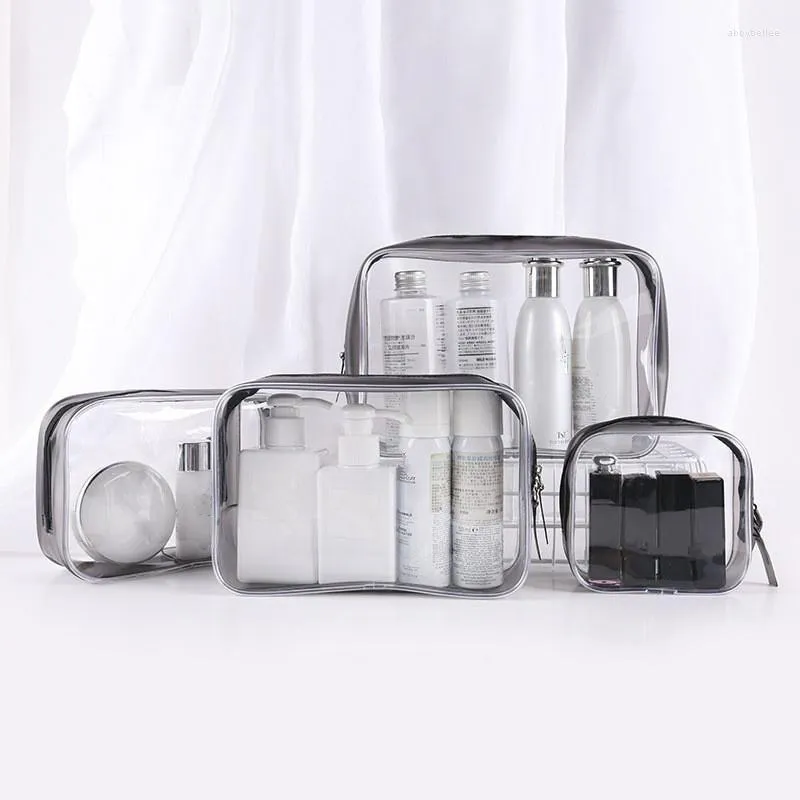 Opbergtassen 1 stks Transparante cosmetische tas PVC vrouwen Clear Makeup Beauty Case Travel Make -up Organizer Badtoilethal Washing