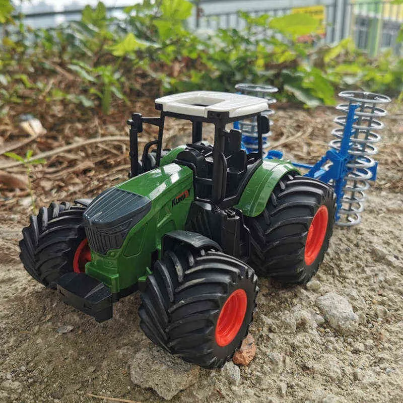 Voitures moulées sous pression, tracteur agricole, jouets, camion d'ingénierie coulissant, pelle en alliage 1/24, remorque, Bulldozer, véhicule de Construction, modèle Gif pour enfant 0915