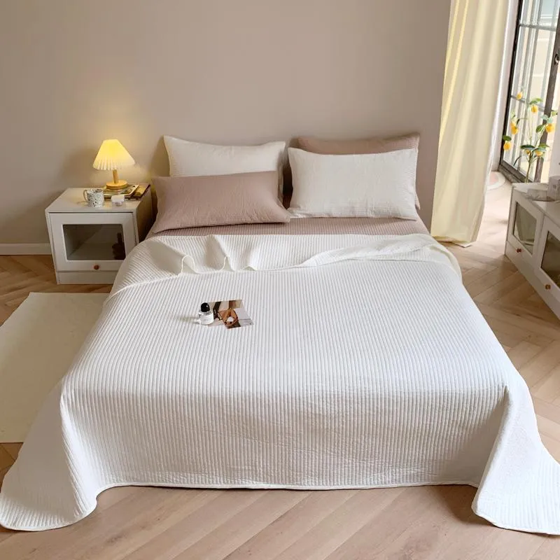 Bett Rock Einfache Nordic Stil Gewaschen Baumwolle Streifen Dünne Bettdecke Bettwäsche Matratze Abdeckung Decke Kissenbezüge Bettwäsche Set