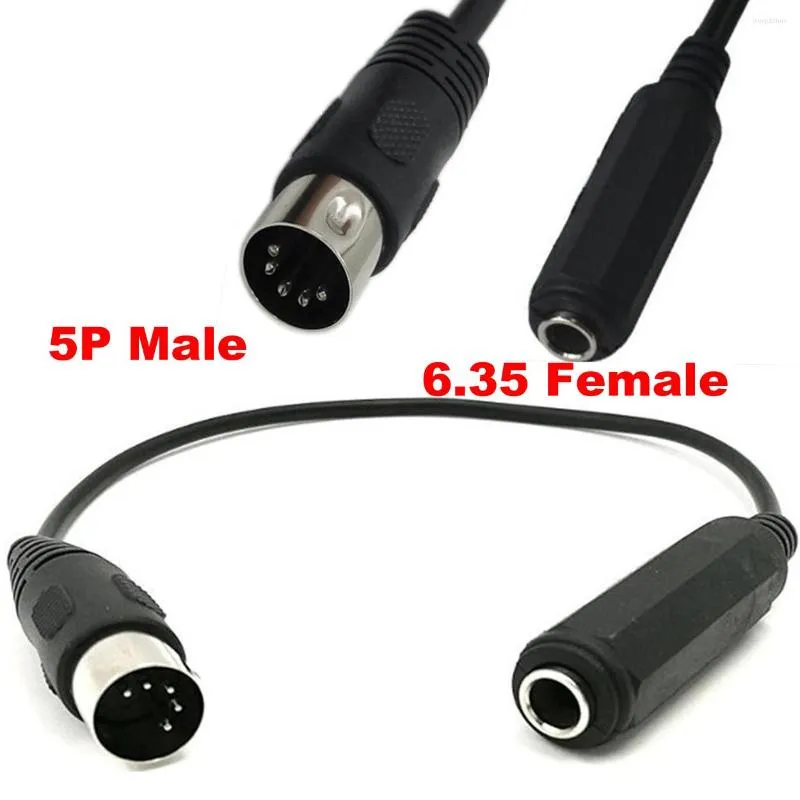 Akcesoria oświetleniowe 1PCS 0,3M stereo audio przedłuża się kabel MIDI 5-pinowy samiec Din do Monoprice 6,35 mm 1/4 cala żeńskie TRS dla klawiatury wysokie