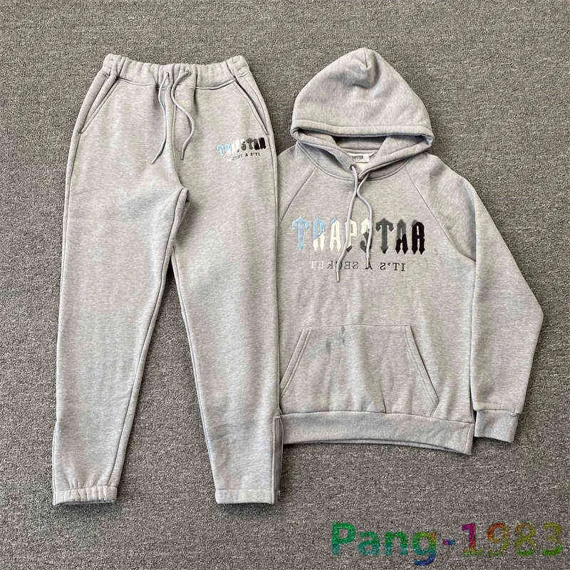 Sweats à capuche pour hommes Sweatshirts 2022fw Trapstar Sports Suit Hommes Femmes Bleu Blanc Serviette Brodée À Capuche Pantalon De Survêtement En Peluche Fitness Loisirs Trapstar Sweatshirts