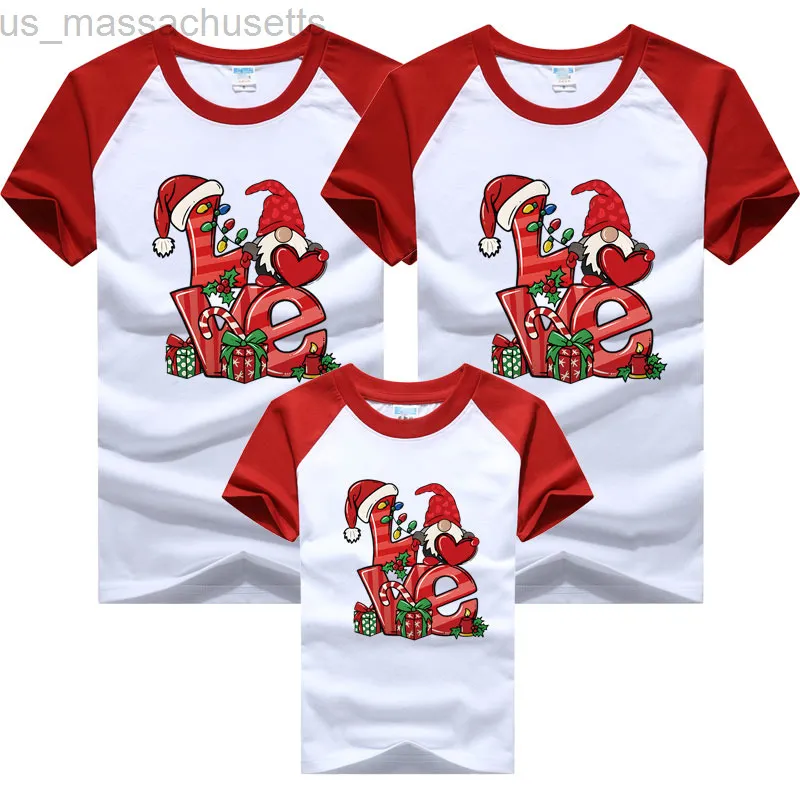 Roupas combinando para a família Ano Novo Meninas Menino Mãe Pai Camiseta de algodão Manga curta Estampa de desenho animado Natal Camiseta combinando para a família Roupas de mãe e filha