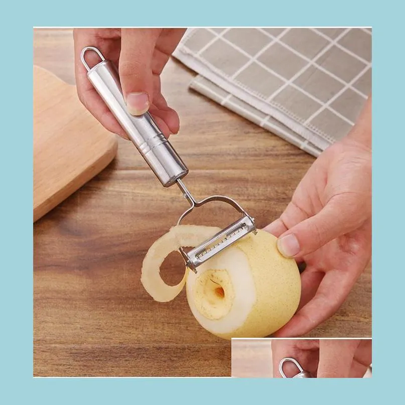 Fruit Vegetable Tools Creative Stainless Steel Vegetable Zester Fruit Peeler Peeling Knife Potato Grater Melon Cutter Kitchen Access Dhysc