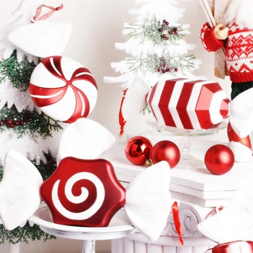 Decorazioni natalizie Fai da te Caramelle natalizie Ornamenti pendenti pendenti Decorazione dolce albero di Natale Grande lecca-lecca Regalo per bambini Decorazione natalizia 220916