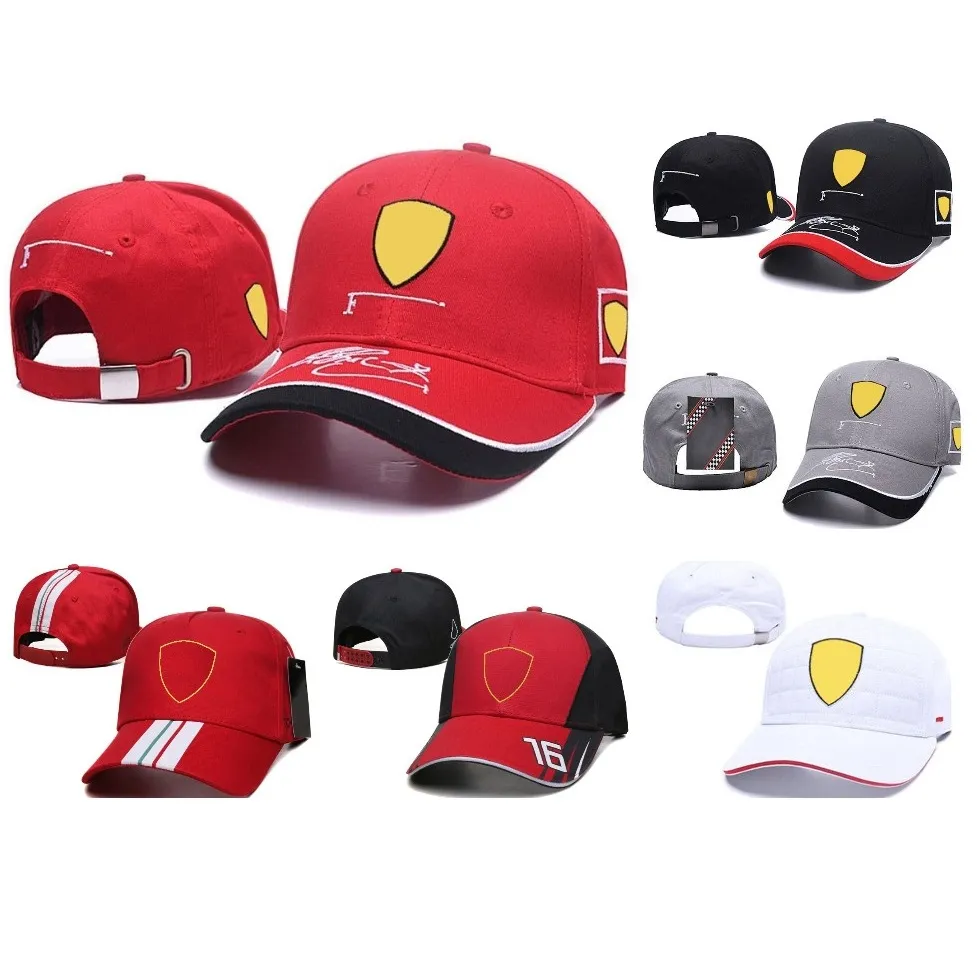 2023 F1 레이싱 남성 야구 모자 야외 스포츠 브랜드 패션 자수 야구 모자 포뮬러 1 Sun Hat F1 자동차 로고 모자