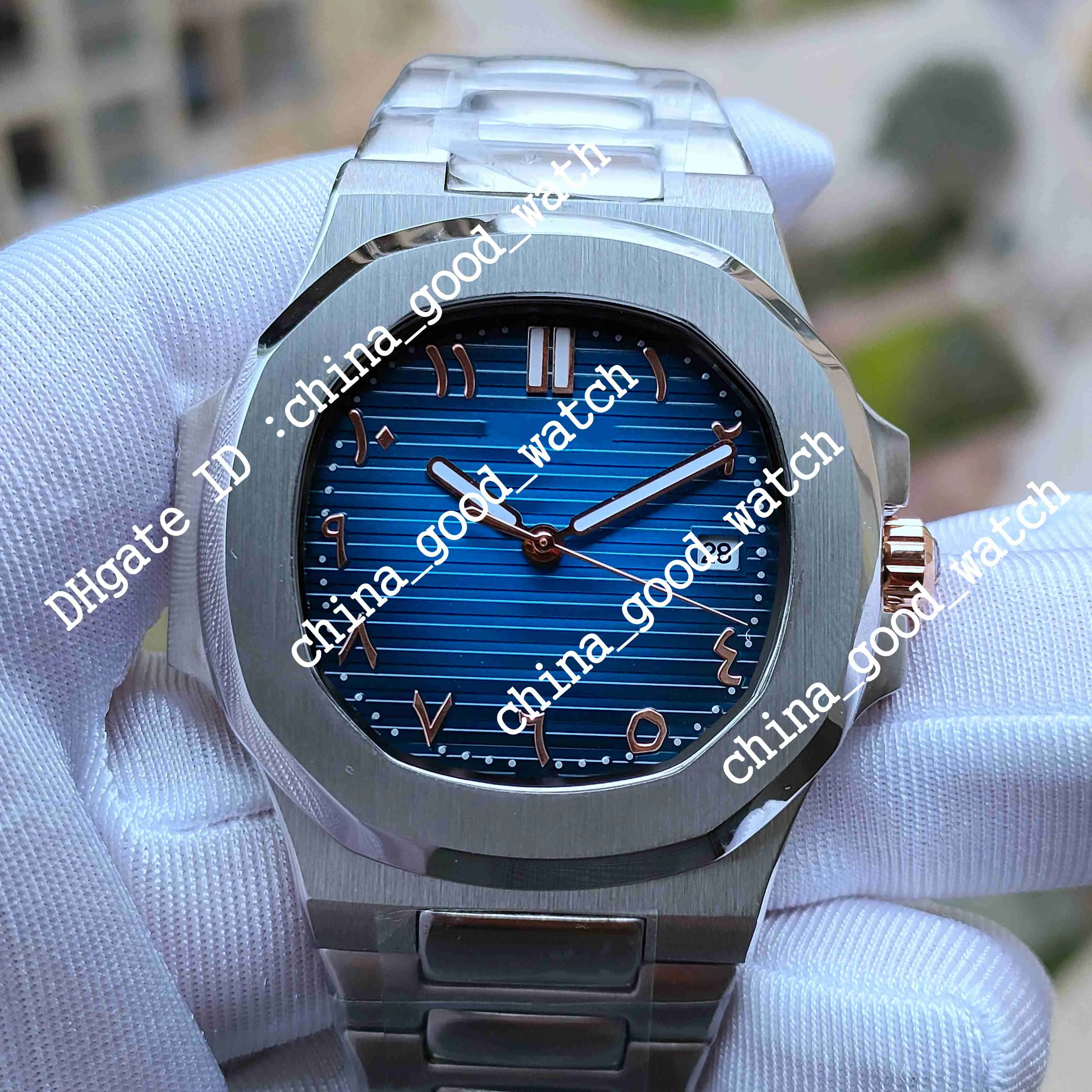 Supe 腕時計 U1F 工場ブルーグレーアラビアダイヤルメンズ自動巻きムーブメント 40 ミリメートル腕時計クラシック 5711 腕時計新しいオリジナルボックス