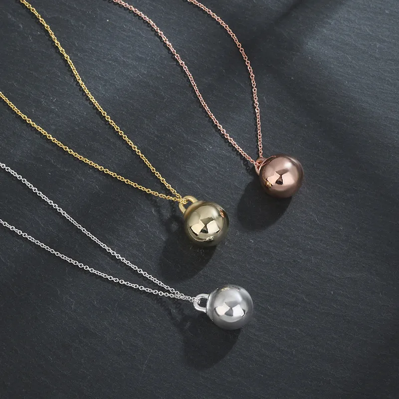 S925 Silver Ball Pendant Necklace Designer Collebone Chain Women Jewelry Gift