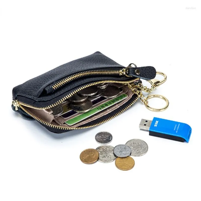 Geldbörsen, kleine Geldbörse, einfache Mode, multifunktionale Handtasche, Armband, Null-Münzen-Geldbörsen, Armband aus echtem Leder, Doppeltasche