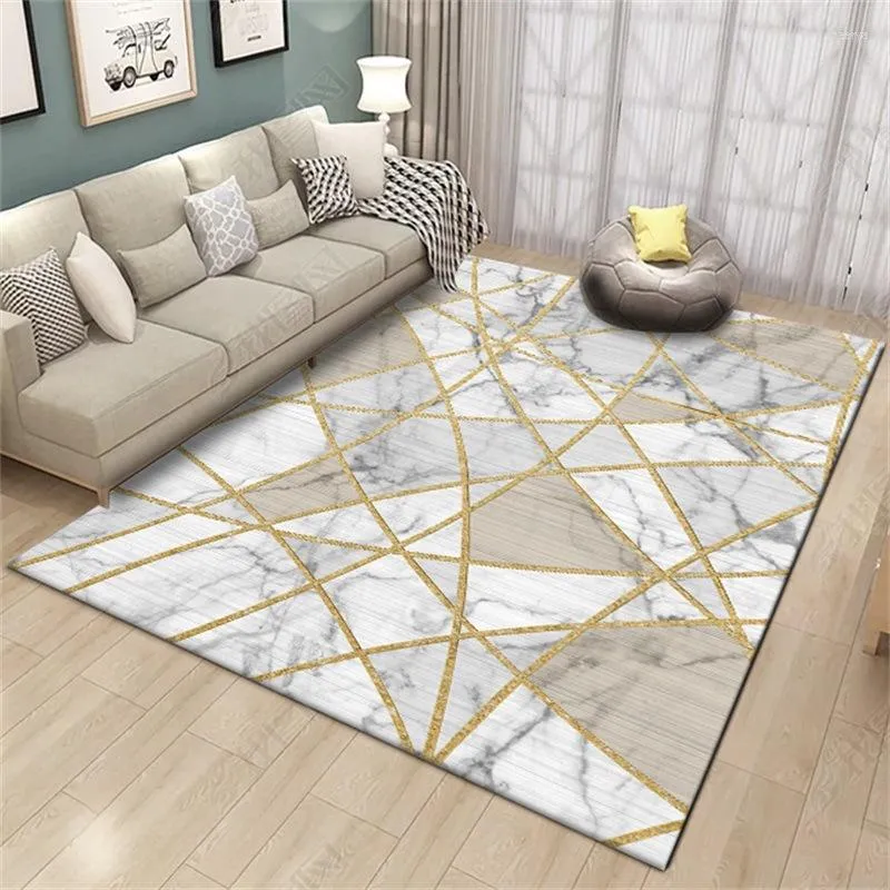 Tapis de salon, tapis de sol antidérapant géométrique moderne à