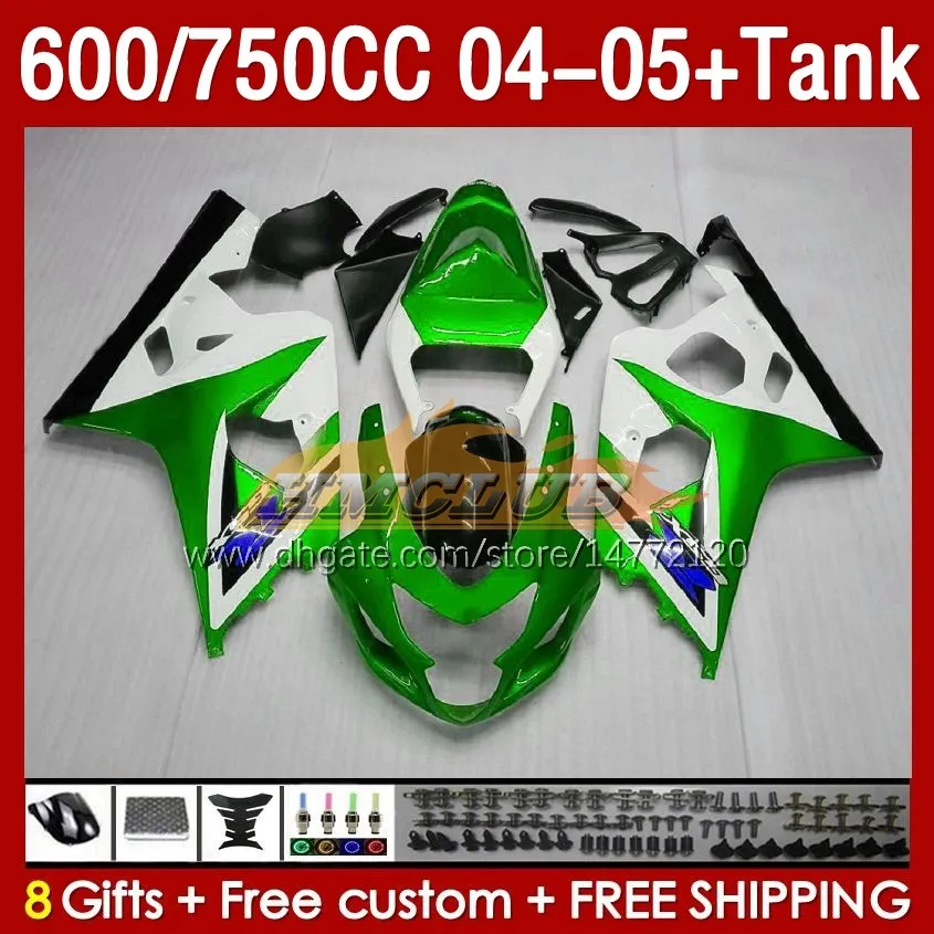 OEM Fairings Tank for Suzuki GSXR600 750CC GSXR-750 K4 Stock GREEN GSX-R600 04-05 153NO.6 600CC GSXR 600 750 CC GSXR750 04 05 GSXR-600 2004 HABENTING FAING