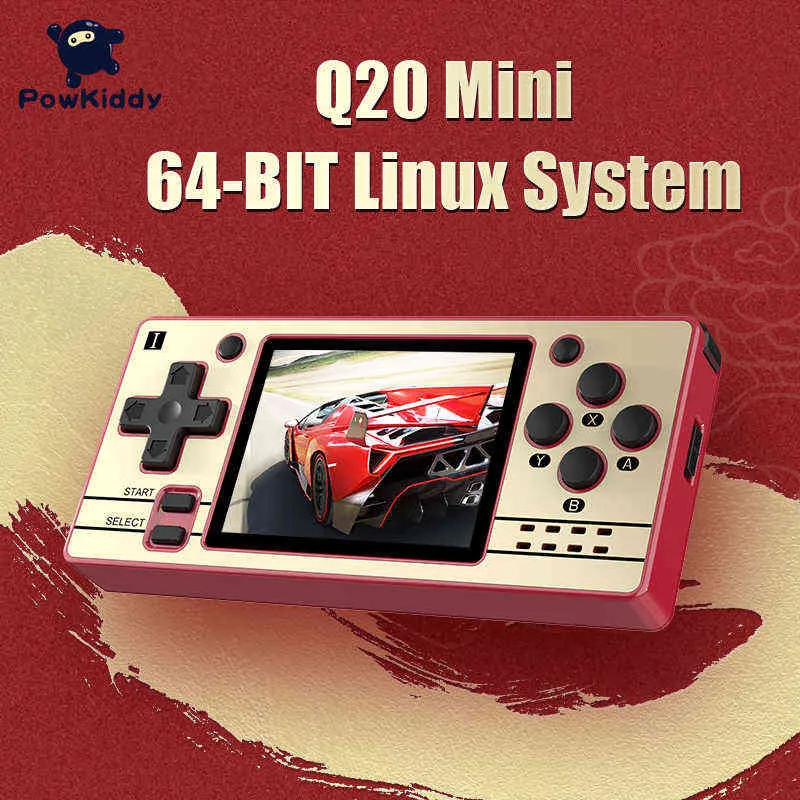 Portable Game Players Powkiddy Q20 Mini Open Source 2.4 Inch OCA Full Fit IPS -scherm Handheld Game Console Retro PS1 Nieuwe Game Players Children's Gifts T220919