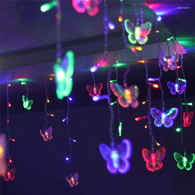 Cordes 48 LED papillon LED chaîne étanche rideau lumières de vacances année de noël guirlande de mariage décor #3d21