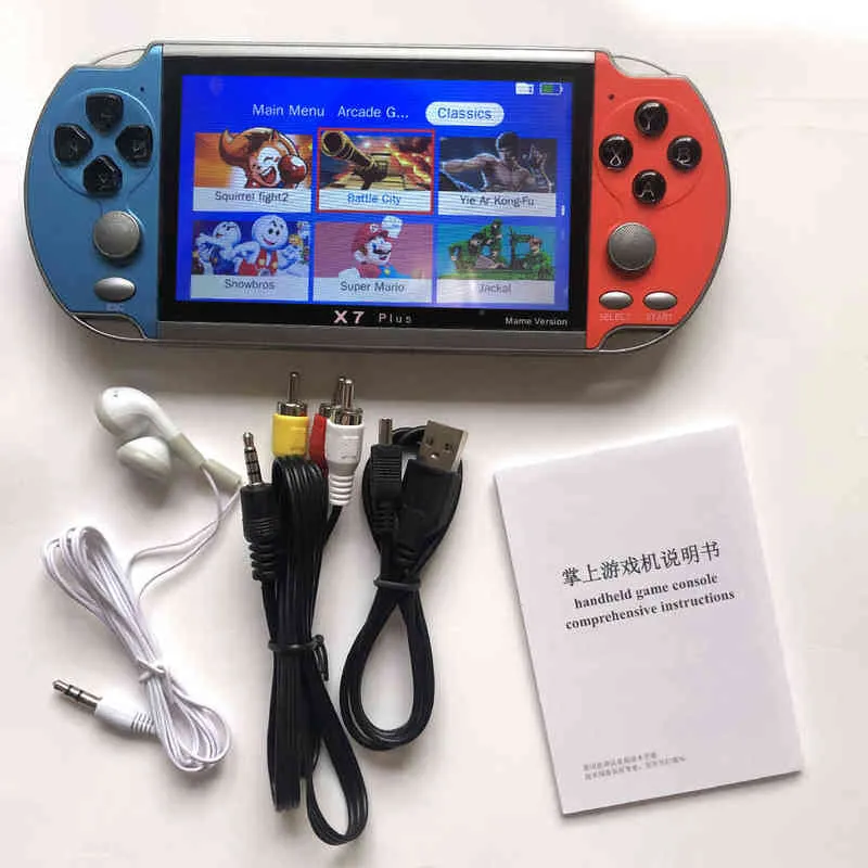 Console De Jeu Portable X12 Plus – 7,1 Pouces, 500+ Jeux Intégrés, 16 Go, Lecteur MP5, Joystick, Compatible TV, Batterie 1200 MAh – Rétro Arcade Nostalgique