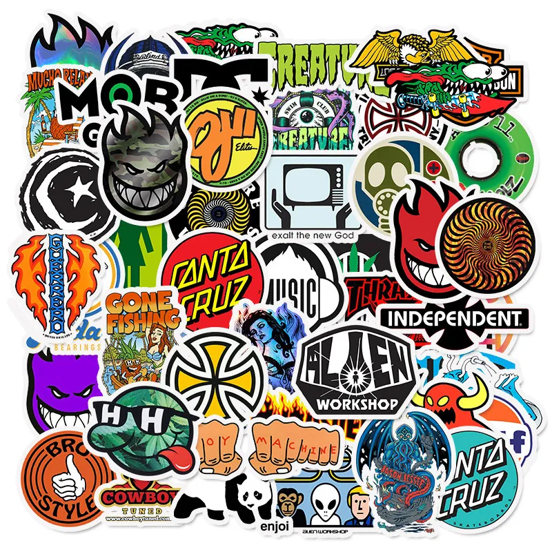 50 sztuk moda marka naklejki z logo dla majsterkowiczów Laptop deskorolka naklejki motocyklowe