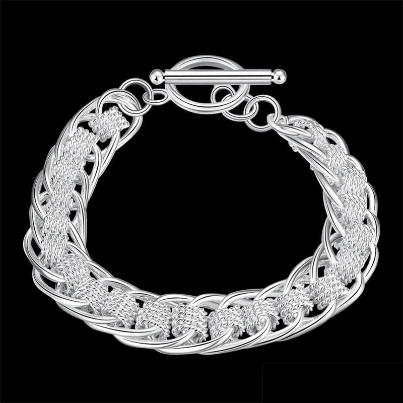 Łańcuch Link 925 Sterling Sier Lady Chain Bransoletka Many Circle Charm Bracelets Biżuteria dla kobiet mężczyzn Hurtowa ślub Gi Dhseller2010 Dhopm