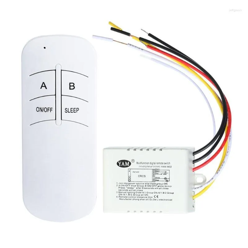 Switch 2 PCS 3 Port Wireless Remote Control On/Off 220V Lamp Light Digital Wall Mottagare sändare