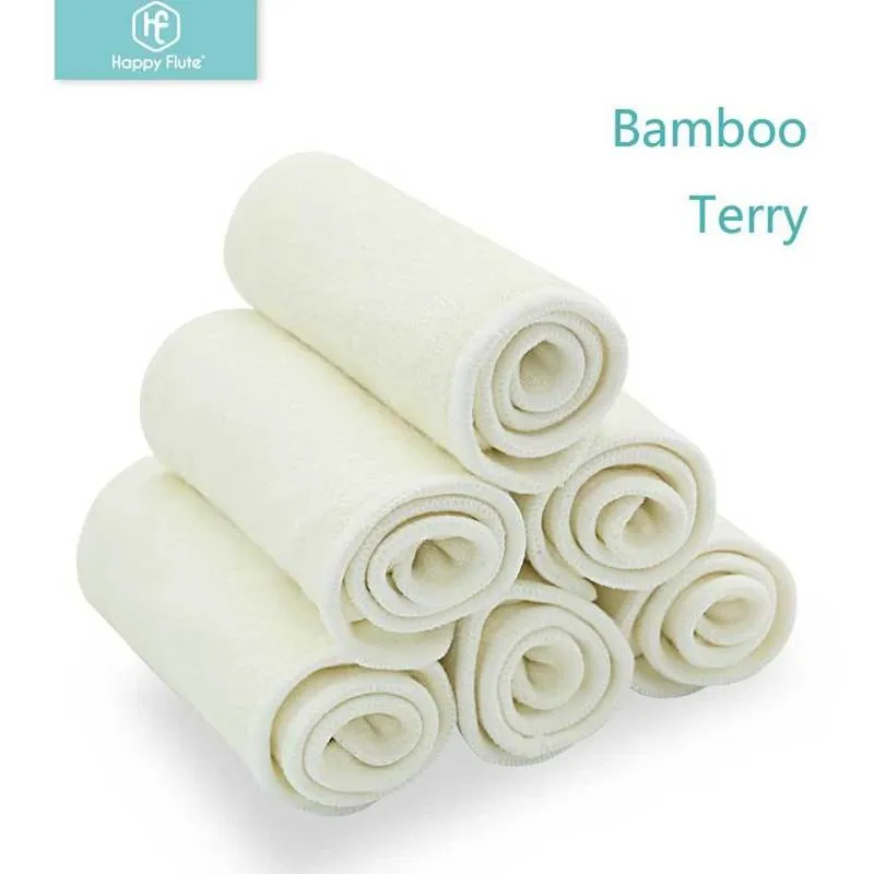 Happyflute bambu inserir inserções respiráveis ​​laváveis ​​reutilizáveis ​​para boosters para fraldas de pano de bebê nappy 220816