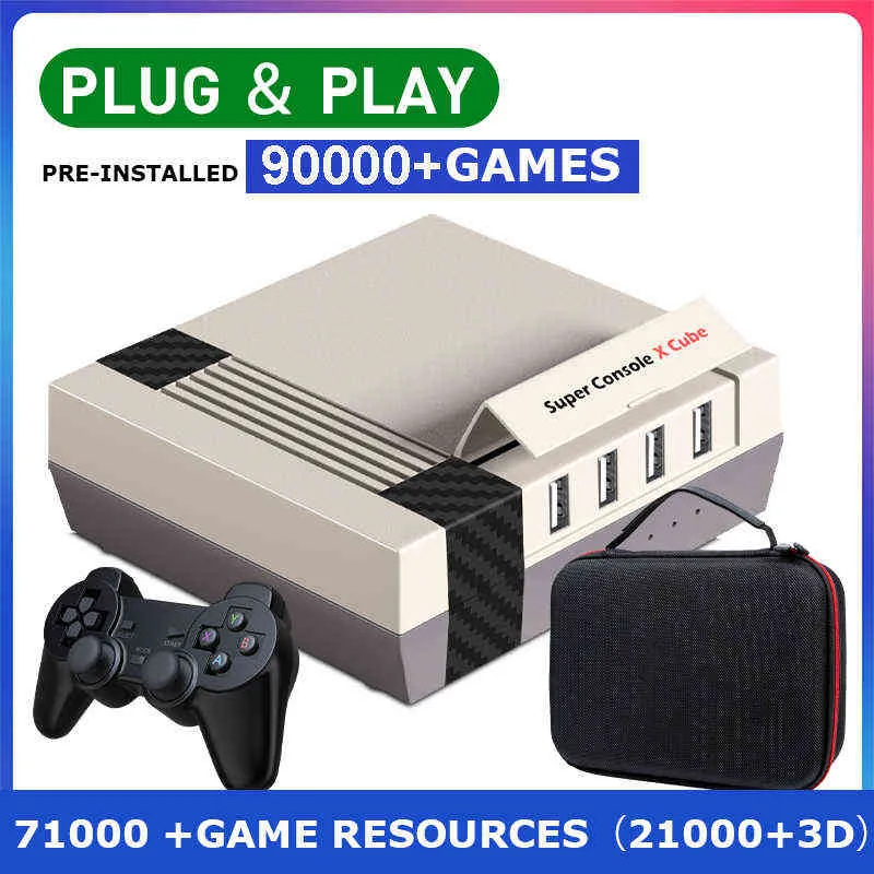 Portable Game Players Portable HD TV Video Game Console Super Console X Cube with 90000 Games TV Game Console With Dual Controllers For PS1/PSP/N64/DC T220916