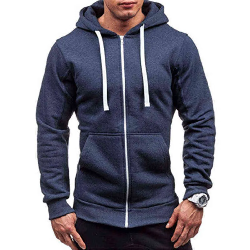 Herrtröjor tröjor 2022 sommar män casual hoodies manliga tröja blixtlås långärmad huvtröja kappa male dragkedja ficka huvtröjor