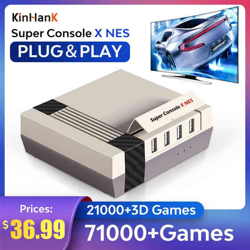 Portable Game Players KINHANK Mini TV/Game BOX Video Game Consoles Super Console X NES 50 Emulators with 71000 Games For PSP/PS1/SNES/NES/N64/DC/MAME T220916