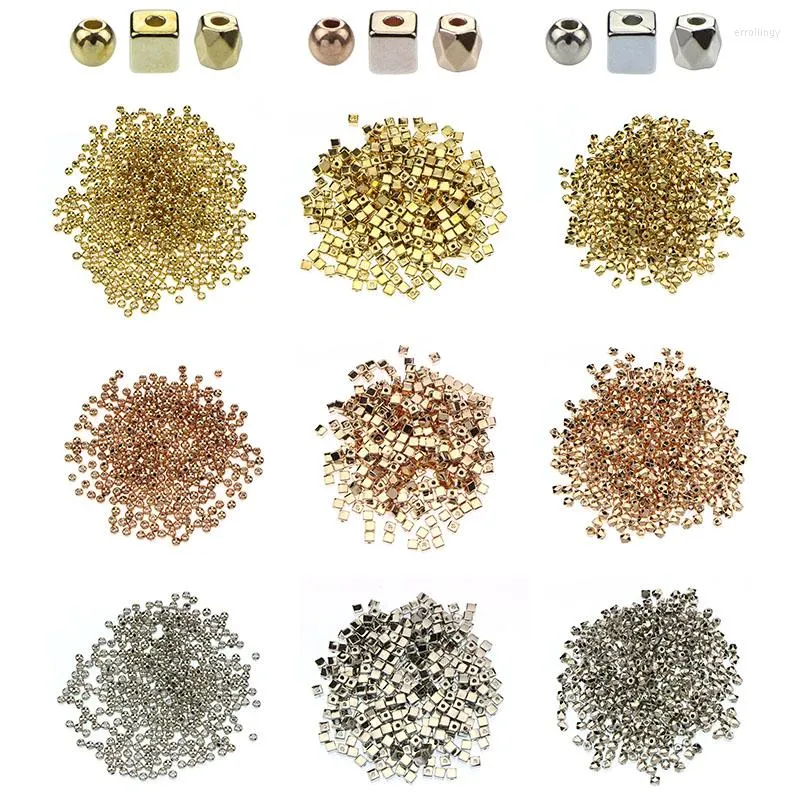 Perlen 1pack 500pc Silber Gold Runde Quadratische Spacer Europäischen Flache Für DIY Schmuck Machen Armband Zubehör Großhandel