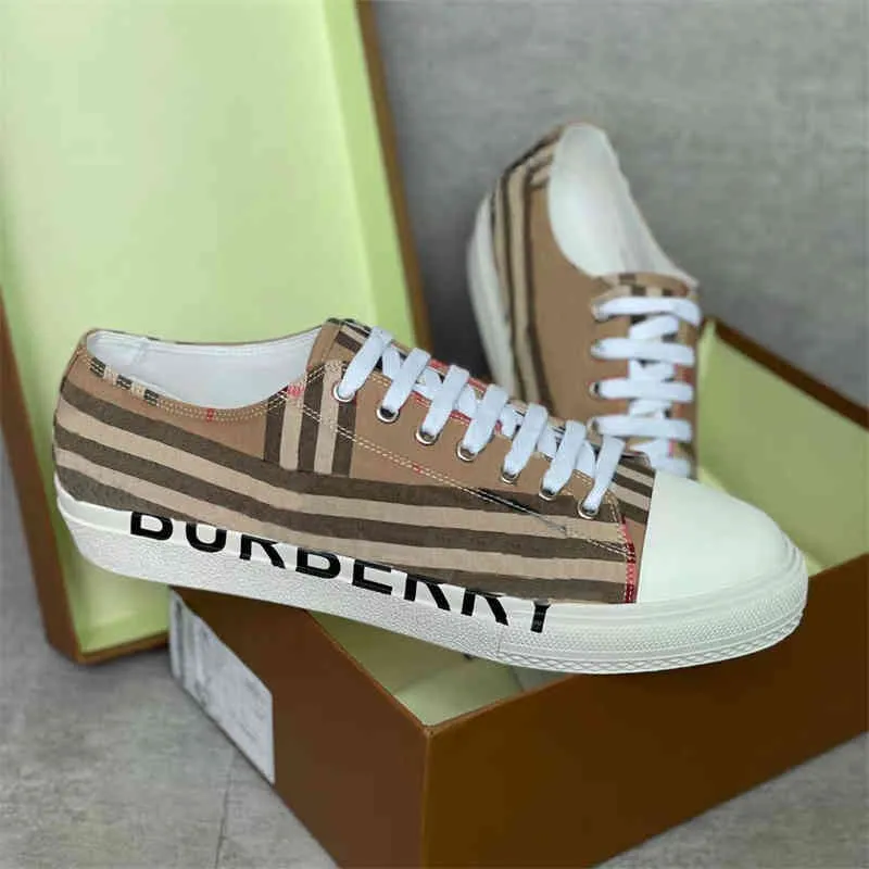 Chaussures Décontractées Baskets Gabardine Chaussures Plates Chaussures Toile Baskets Chaussures Vintage Homme Imprimé Carreaux Bicolore Coton Imprimé Lettrage Plaid Cuir de Veau Bio-Basé