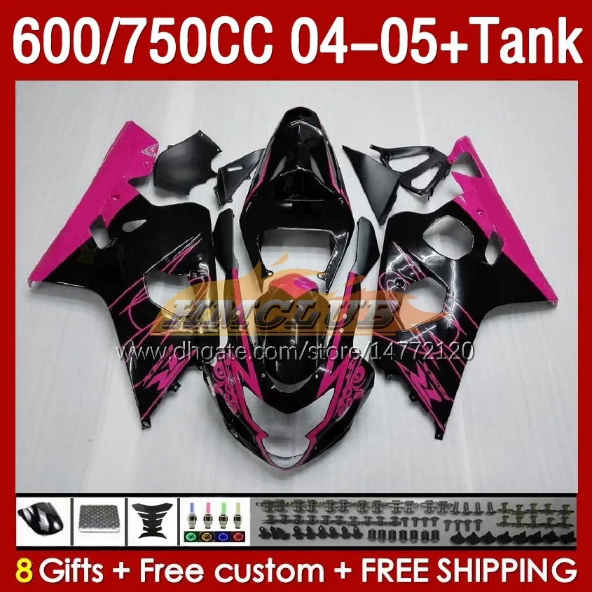 OEM CARINGS TANK для Suzuki GSXR-600 GSXR600 GSXR-750 K4 GSXR750 04 05 153NO.25 GSXR 600 750 CC 600CC 750CC 2004 2005 GSX-R600 04-05 Общеизменное плесень.