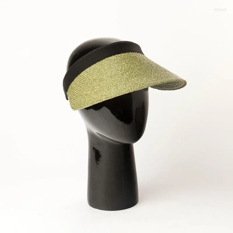 Bérets 202212-HH7413 été fait à la main naturel raphia herbe Sport ombre sans dame loisirs casquette hommes femmes visières chapeau en gros