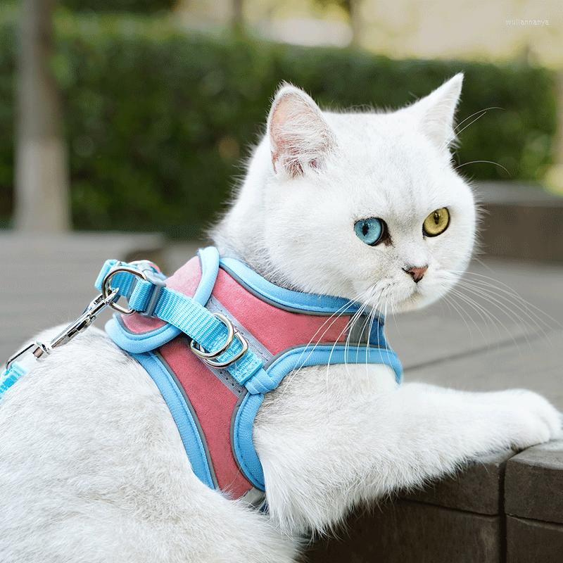 Dog Collars Harness Vest Adjustable Chest Strap Belt Soft Luminous Safety Collar Training For Pets Cats Puppy Outdoor Supplies