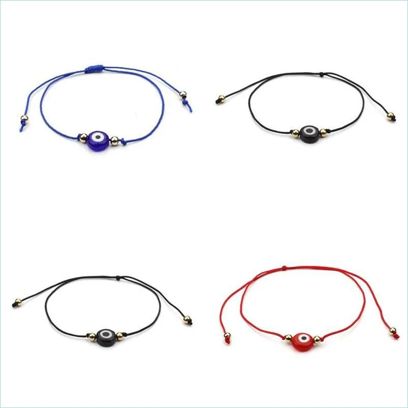 Braccialetti con ciondoli 20 Pz / lotto Stringa fortunata Occhio diabolico Cavo rosso Braccialetto regolabile Gioielli fai da te 216 R2 Drop Delivery 2021 Bracel Dhseller2010 Dhr8U