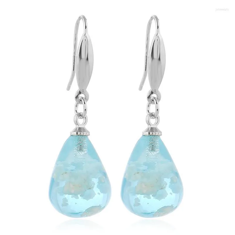 Dangle Earrings & Chandelier DoreenBeads Drop For Women Party Light Blue Round Cloud Glow In The Dark Jewelry 32mm X 12mm 1 PairDangle