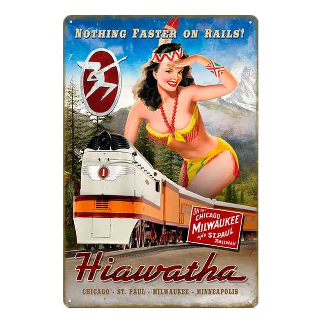 BCTS Poster con Scritta Pin Up Girl, 20 x 30,5 cm, Stile Vintage, in Metallo, per pubblicità da Parete, Decorazione in Metallo