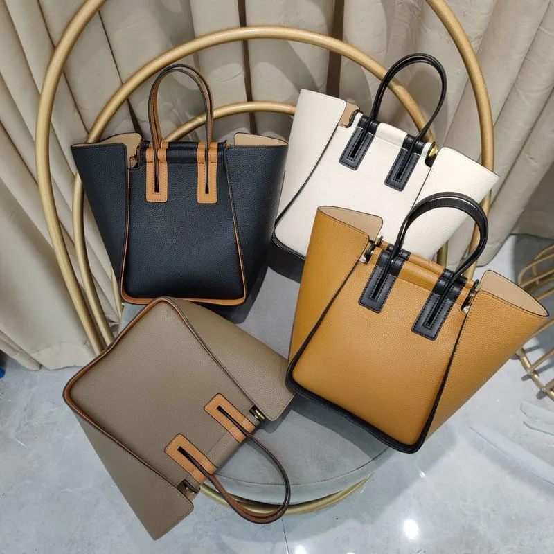 Evening Bags 2023 Autumn New Leather Underarm Portable Single Shoulder Bag Fashion Bucket Bag Magnetic Buckle Tot Female 0817