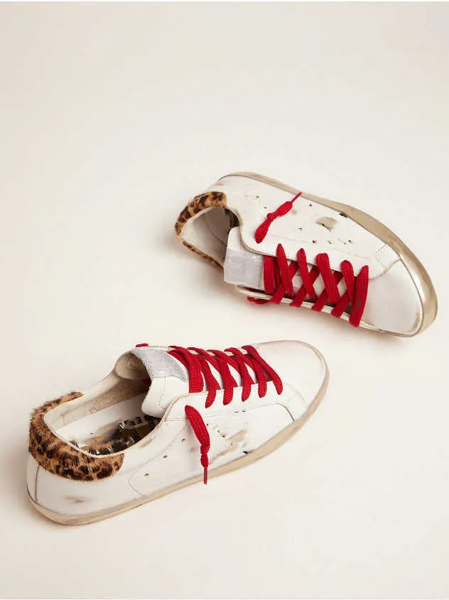 Dirty Shoes Super Star Sneakers Designer Luxury Italian Vintage Handmade  With Leopard Print Heel Tab Red Laces From 92,25 € | DHgate