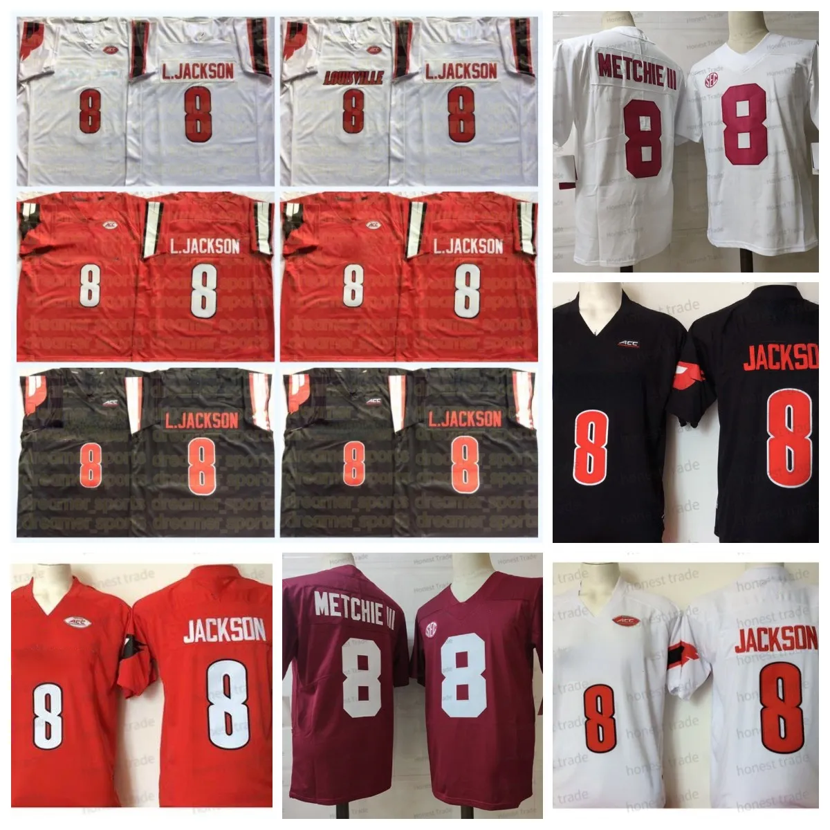 NCAA Alabama Crimson Tide Football 8 John Metchie III Jackson 8 Julio Jones Red White Mens College Jersey