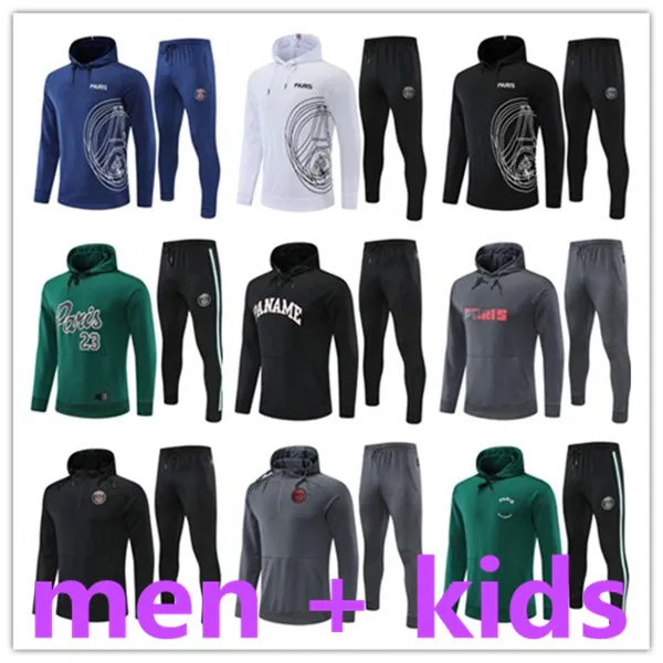 2023 kit de formation de survêtements pour hommes et enfants football sweat à capuche de designer de football sweat à capuche essentiel pour l'automne hiver noir bleu vert enfant 22 23