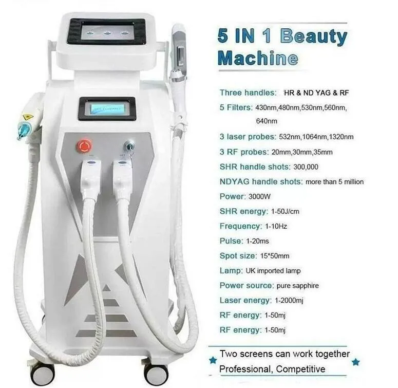 2022 500000 shoots Multi-function IPL tattoo removal machine vascular pigment acne therapy laser 5 filters OPT tattoo/ acne/pigment/wrinkle/vascu removal