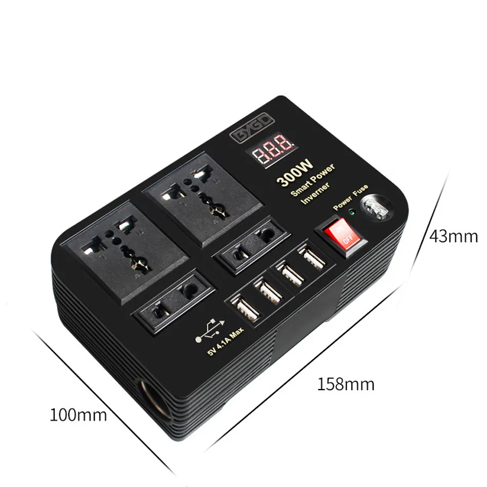 ✓ DHgate 강력한 300W 차량용 인버터 DC 12V AC 220V 변환기4개의 USB 고속 충전 포트 및 범용 소켓 어댑터 포함  | 인기 상품 확인