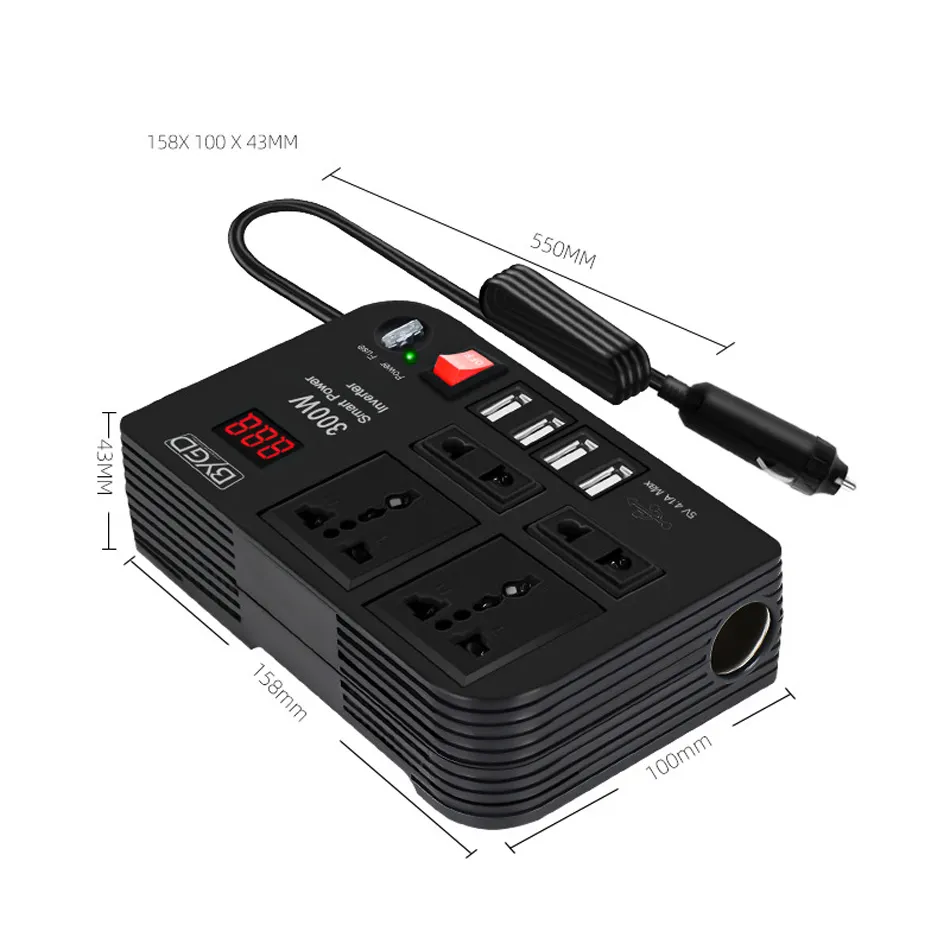 Inversor 300W 12V/220V + conector USB