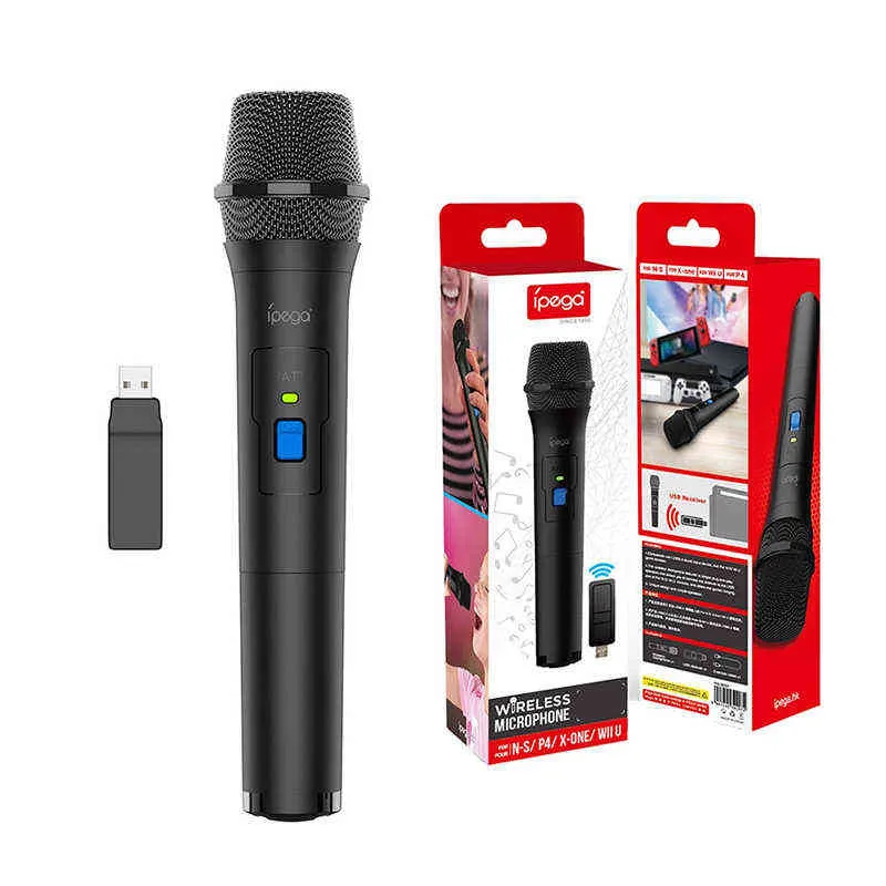 Microfones UHF Wireless Microphone Karaoke HiFi återställer starkt mänskligt röstspel Mikrofon för Switch PS5 PS4 Xbox One Wii U Gaming Console T220916