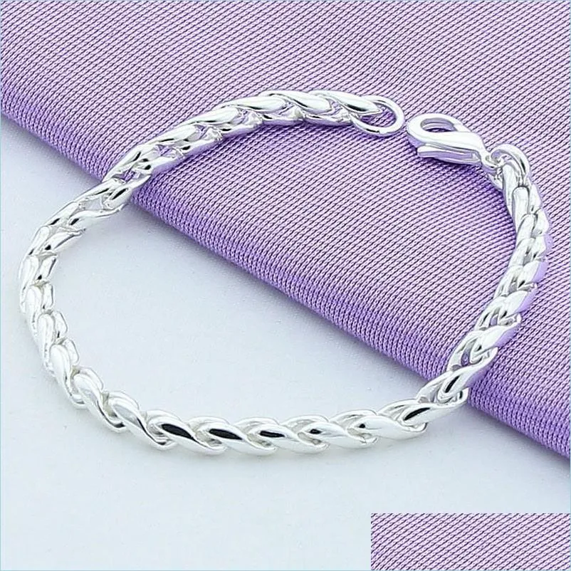 Chaîne à maillons 925 Sterling Sier Bracelets Serpent Chaîne Vis Convient Aux Charmes Européens 20Cm Diy Bijoux De Mode Femmes Cadeau 1252 Dhseller2010 Dhtwc