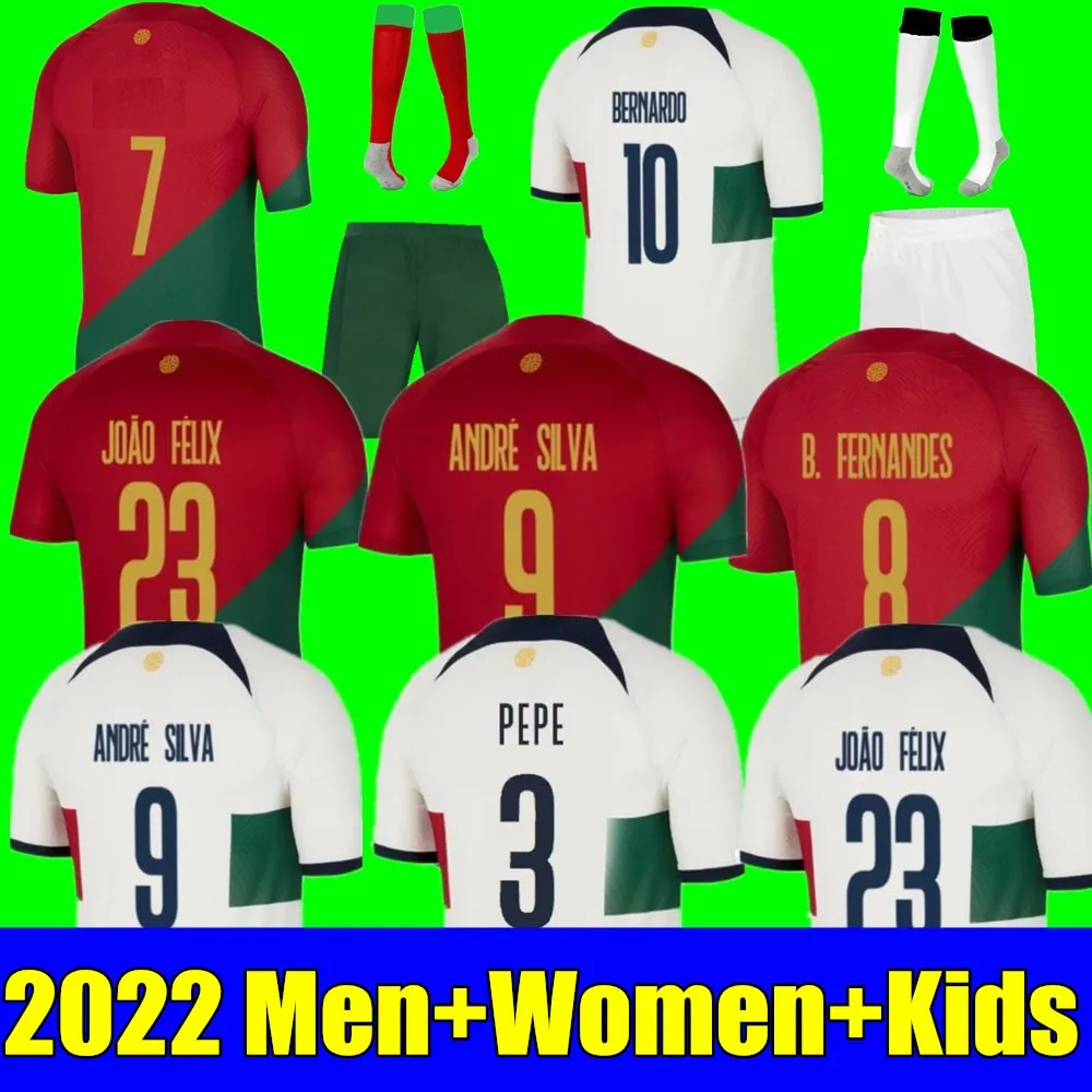 2022 Portekiz futbol forması Bruno FERNANDES DIOGO J. DANILO Joao Felix 22 23 Futbol forması BERNARDO RONALDOS yetişkin Erkek Kadın Çocuk Kiti üniformaları