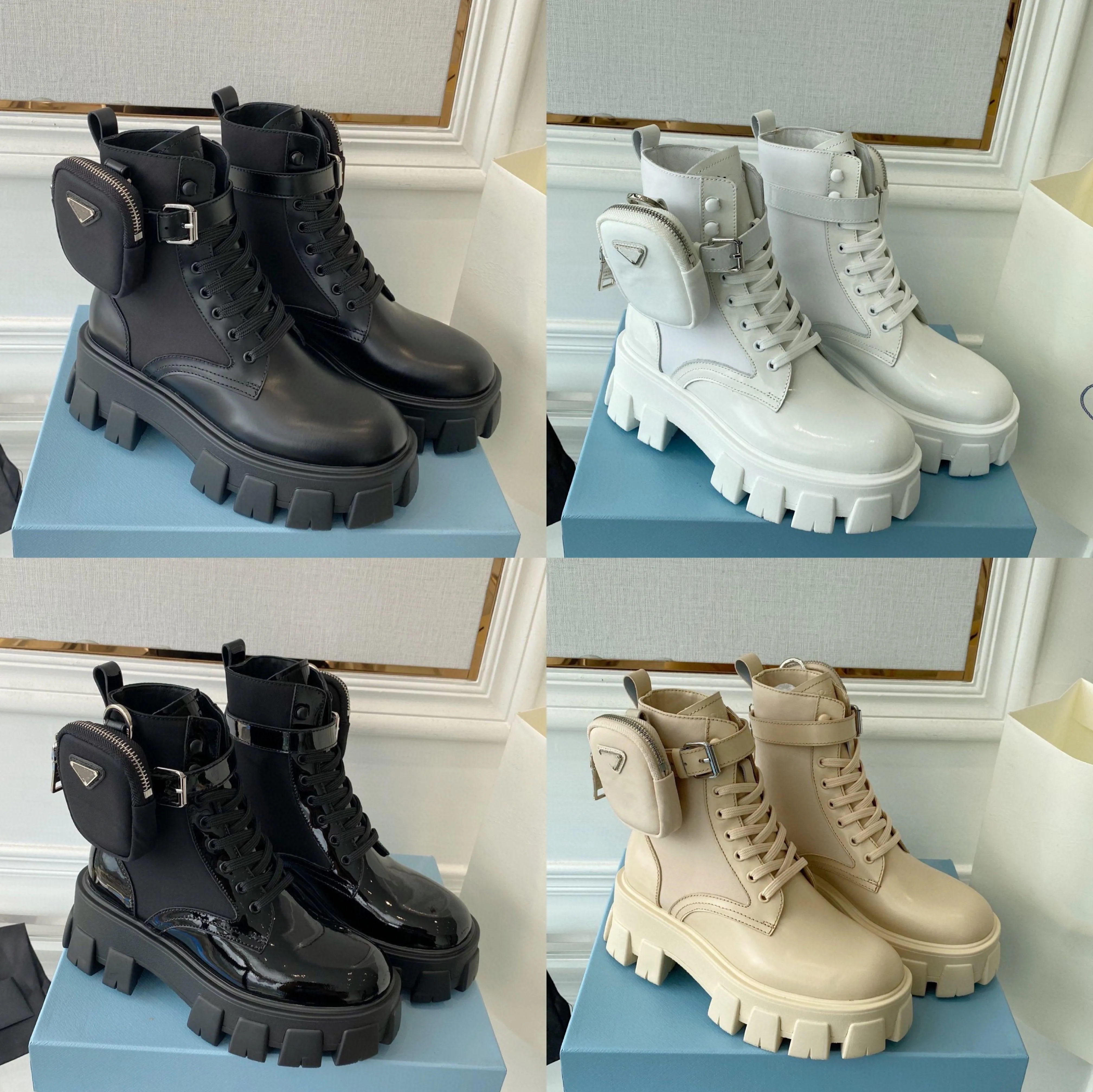 2022SS Women Designers Rois Boots Ankel Martin Boots and Nylon Boot Military Inspired Combat Bouch Ader till med påsar storlek 35-42 med låda